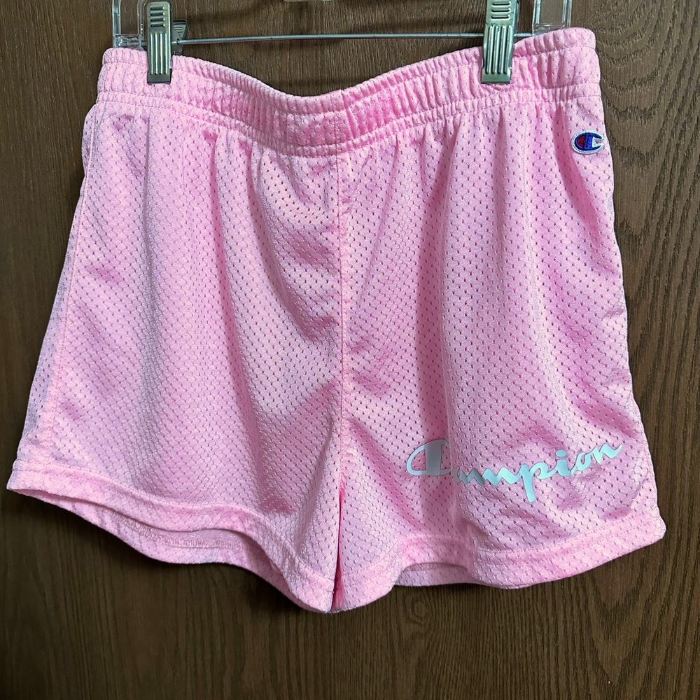 Girls Champion mesh athletic shorts XL pink